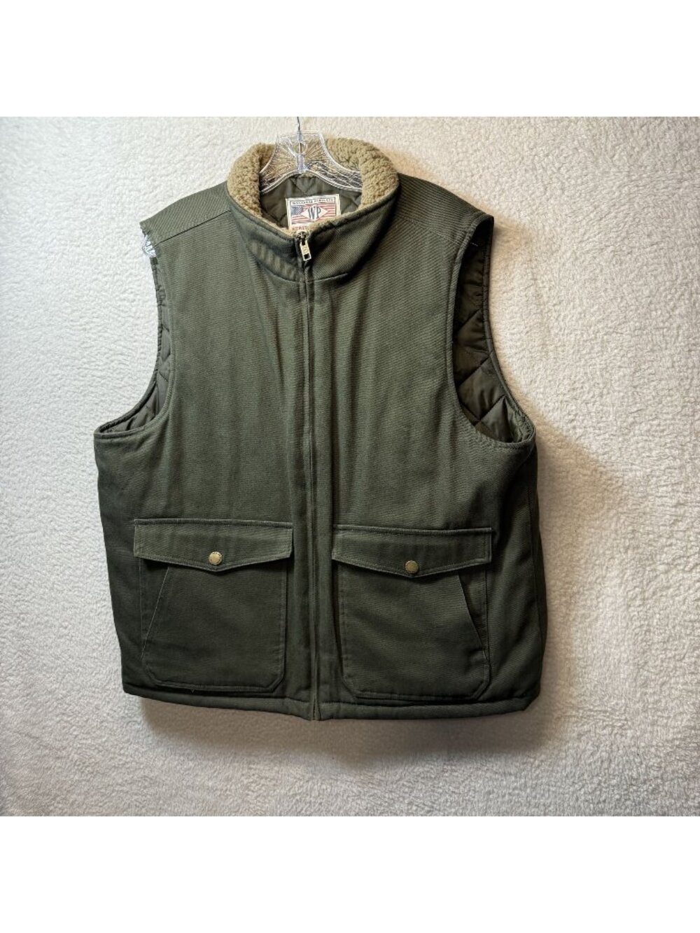 Workwear Products Mens XL Green Weatherproof Vest Pockets Warm Outdoor Layer